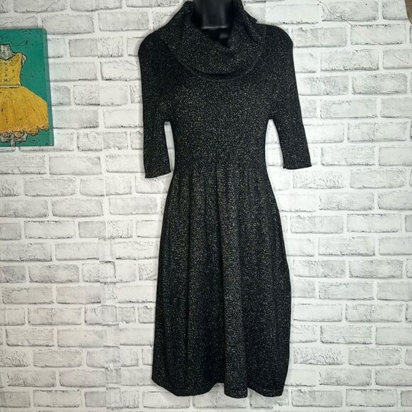 NWT Nine West Black Silver Shimmer Sweater Dress Size Large, Sparkle - Picture 3 of 8